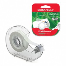 Adhesive tape stationery, 12 mm x 20 meters, Erichkrause Invisible, matte, inconspicuous, in the dispenser, blister