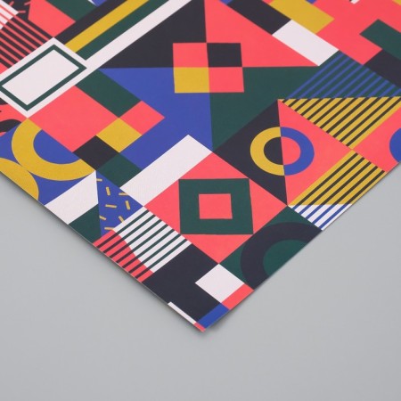 Scrapbooking paper bilateral "Color Geometry" density 180 grams set 5 pcs 30.5x32 cm 10718-5