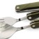 A set of folding devices “Eat?”, A spoon, fork, knife