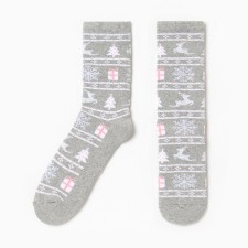 Women's socks, color gray melange, size 23-25