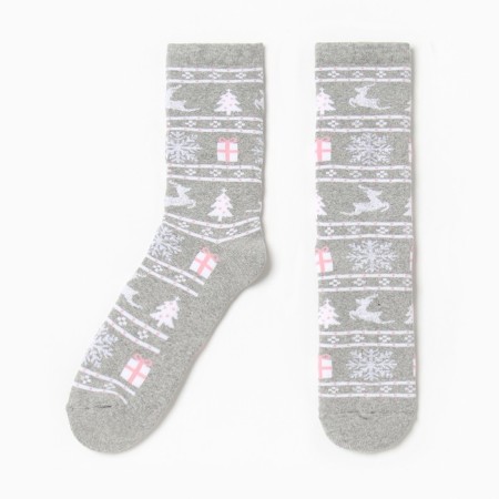 Women's socks, color gray melange, size 23-25