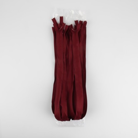 Lightning secret, No. 3, non -income, automatic lock, cotton, 60 cm, burgundy color-2