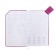 Lotted diary, 120x200 mm 128 sheets, leatherette, gray block 70 g/m2, lies, a refrain with a colored button, lilac