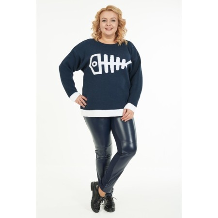 Female jumper, size 52, blue color-12