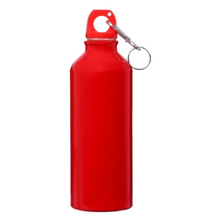 Water bottle, 500 ml, aluminum case, plastic, red-1