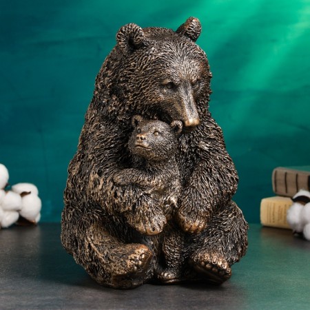 Piggy bank "Bear with a teddy bear" 20x23x30cm, bronze-1