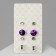 Pusets 4 pairs of "romance" circles, white-purple color in silver