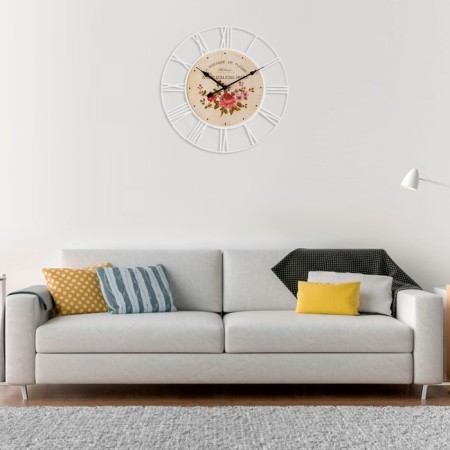 Wall clock, series: interior, "roses", smooth move, d-45 cm-1
