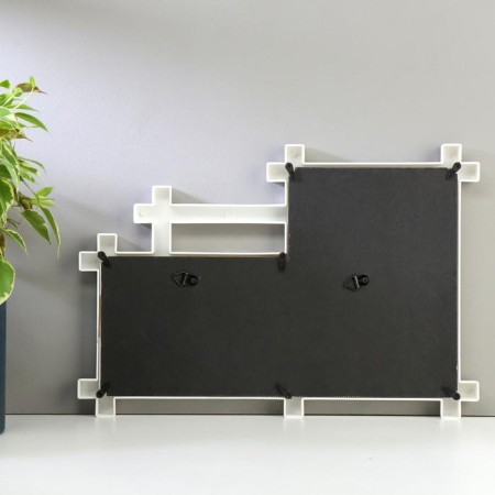 Photo frame Plastic in 2 photos 10x15 cm, 18x13 cm "straight lines" white 32.5x22.5x2 cm-2