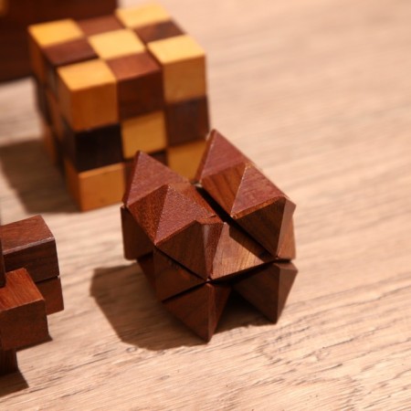 Puzzles in the box (set 4 pcs) 12x13x6 cm, wooden wood-5