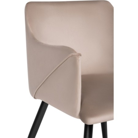 Stool on the metal frame Edgell Metal/fabric, black/beige 53x53x86 cm-5
