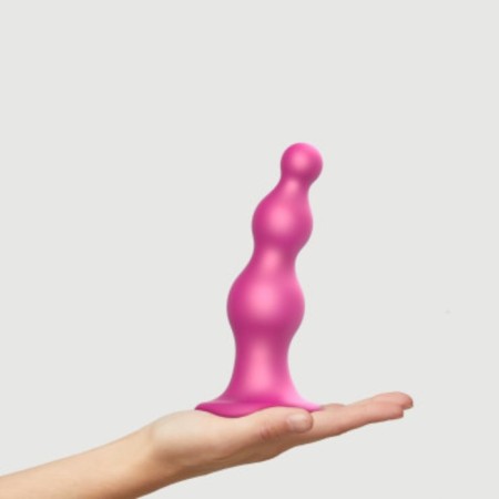 STRAP-ONE DILDO PLUG BEADS FRAMBOISE Metallic Metallic Gallemitator, 16 cm