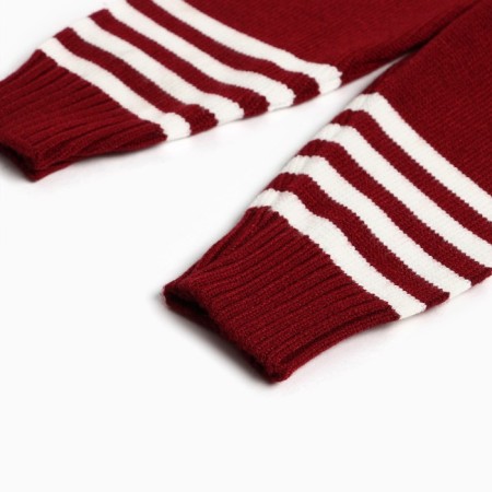 Knitted children's kit (jumper, trousers), burgundy color, height 86-5