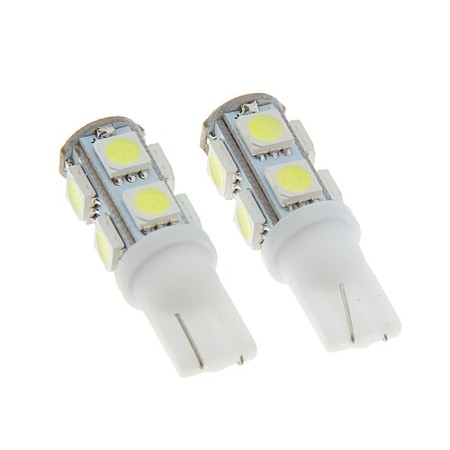 Auto Stuffing LED Cartage, T10 W5W, 12 V, 9 SMD-5050, set 2 pcs