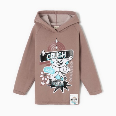 Толстовка (худи) для девочки MINAKU: CRUSH, цвет тёмно-розовый, рост 134 см-7