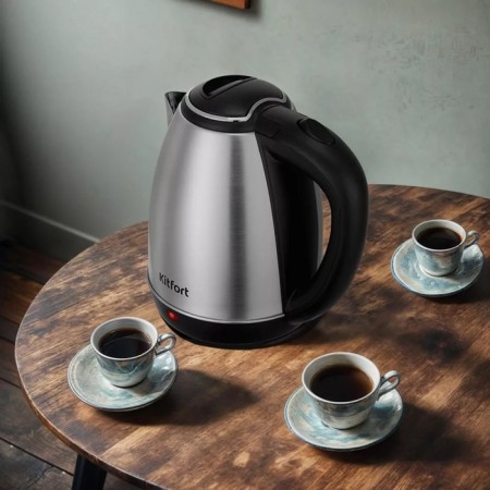 Tea kit KitFort KT-6638, Metal, 1.8/1.2 L, 1500 W, black-silver-3