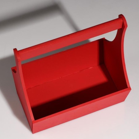 Wooden Kashpo "Willian Long", with a pen, red, 25 × 12.5 × 10 (28) cm-2