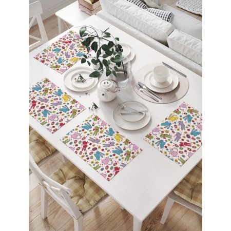 A set of napkins for setting the table "Easter environment", rectangular, size 32x46 cm, 4 pcs