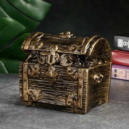 Piggy bank "chest" black with gold-1