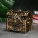 Piggy bank "chest" black with gold