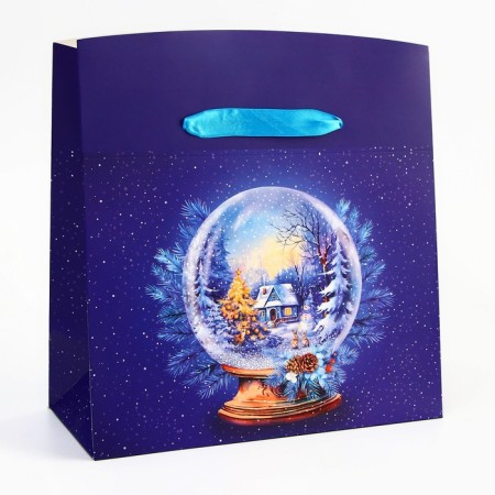 New Year. Bag-Korobok Gift New Year's "Glass Ball", 27 x 20 x 13 cm.-1