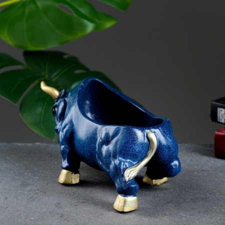 Candy "Bull" Blue Marble, 12x24x11cm-3