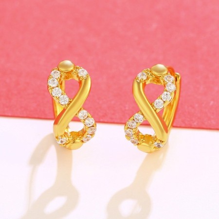 Cooping earrings Xuping Infinity, white color in gold-2