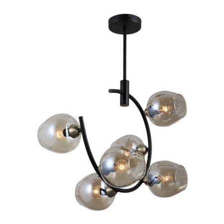 Lamp G71163/6BK+AB AMB, E14, 6x40W, Black Color-1