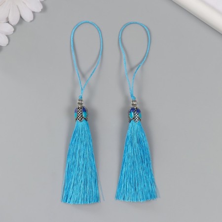 Decor for creativity textiles "Padishah brush" Blue set 2 pcs 9x1 cm