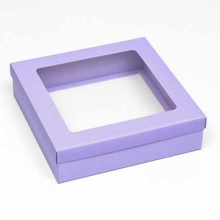 The box is folding, lid is lilac, lilac, with a window 30 x 30 x 8 cm-1