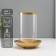 Ceramics candlestick, glass for 1 candle "Moro" d = 8 cm gold 12x12x17.2 cm
