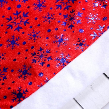 New Year's cap "Snowflakes" 27x40 cm, red-2