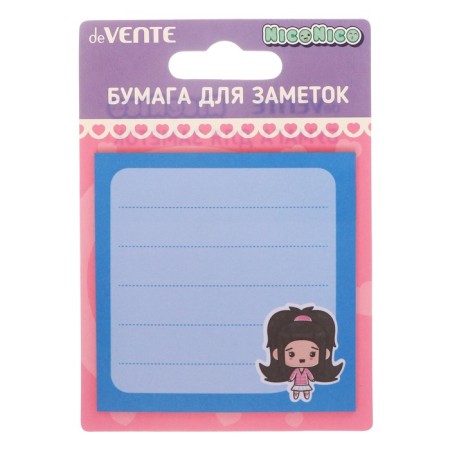 Block with a sticky edge of 75 x 75 mm, Devente Niconico, 30 sheets, offset, mix-4