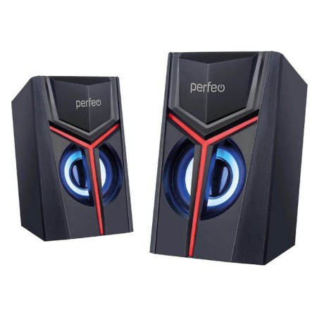 Computer speakers 2.0 Perfeo Tial, 2x3, LED backlight, black