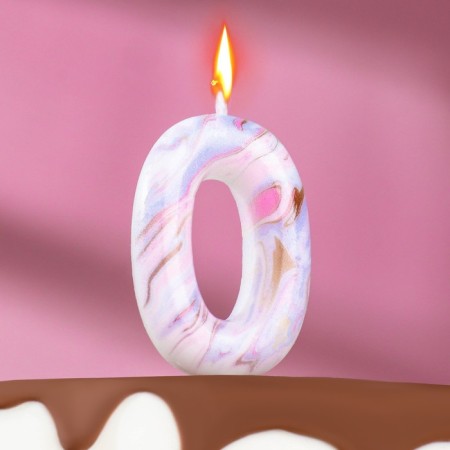 Candle in the “White Marble” cake, number “0”, 5.5 cm