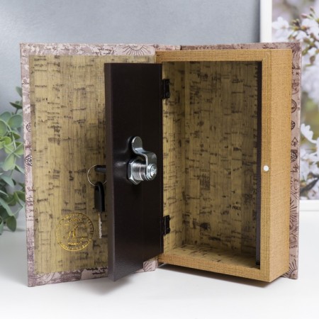 Safe Brush Tree leatherette "Dragonfly and ancient drawings" 21x13x5 cm-2