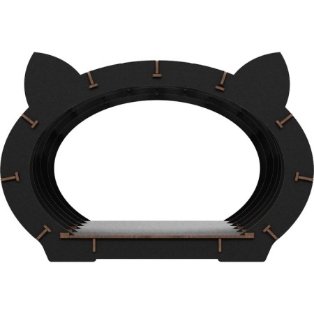 House-house with EWA fur “Koshkin House”, black frame, white fur-3