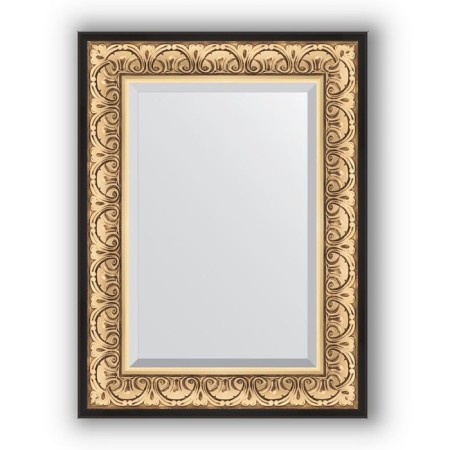 Mirror with fatset in the baguette frame - Baroque gold 106 mm, 60 x 80 cm, evoForm
