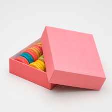 Box of the team without printing a lid is, pink, without a window 18 x 15 x 5 cm