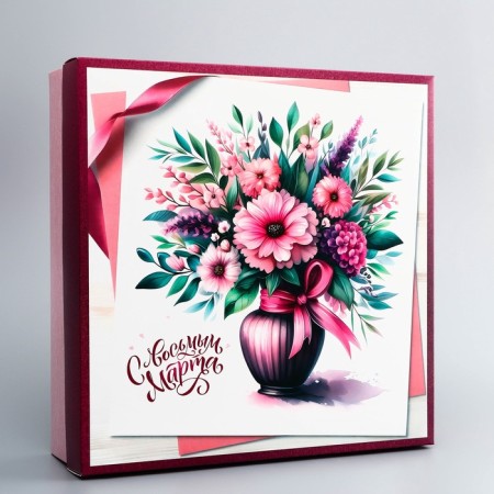 The box is folding, the lid is, “Bouquet of flowers”, 30 x 30 x 8 cm without a window-3