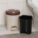 Garbage container, 7 l, with a pedal, color beige marble
