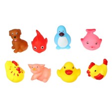 A set of rubber toys for the bathtub 