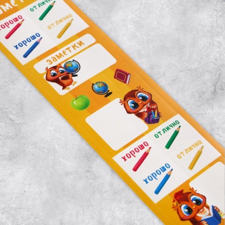 Paper stickers for the diary "School", 4 × 23 cm-1