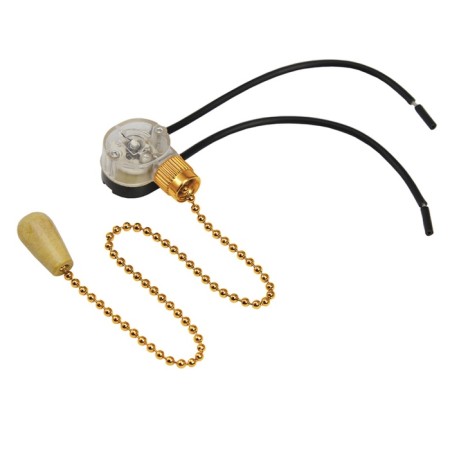 A switch for a wall lamp with a wire and a wooden tip "Gold" Rexant