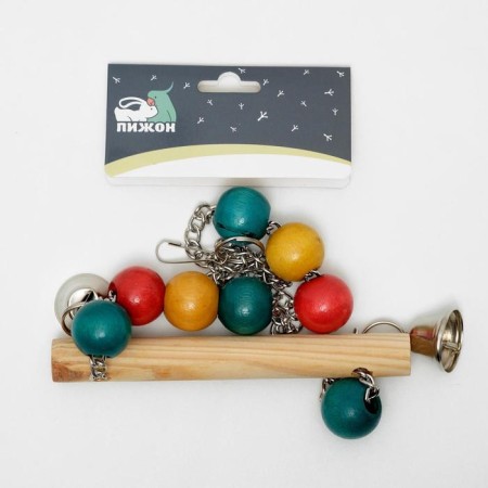 Bird swings with wooden gruel triangular, mix of flowers-3