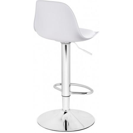 Soft Metal/Plastic/Ecokozha, Chrome/White 38x38x86 cm stool-3