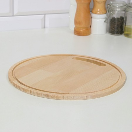 Board wooden board with a gutter "Circle" 24x24x0.8 cm birch-1