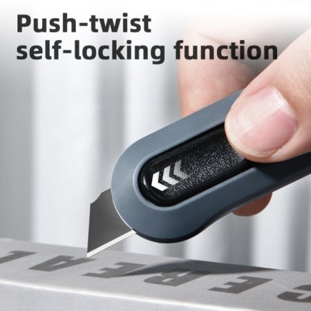 Technical knife deli ht4007 151595, softach plastic, black, 12 mm-2