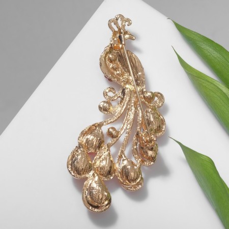 Brooch "Firebird" magical, red color in gold-1