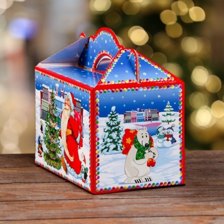 Gift box "Snowmen in the city" 20 x 12 x 19 cm-2